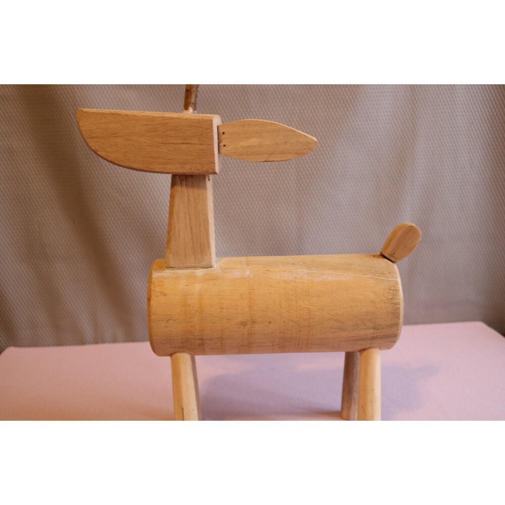 Rustic Wooden Branch & Twig Reindeer Christmas Décor Folk Art Figurine
